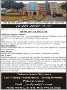 Apply Now: Government Director of Finance Job in Peshawar, KPK Pakistan 2024