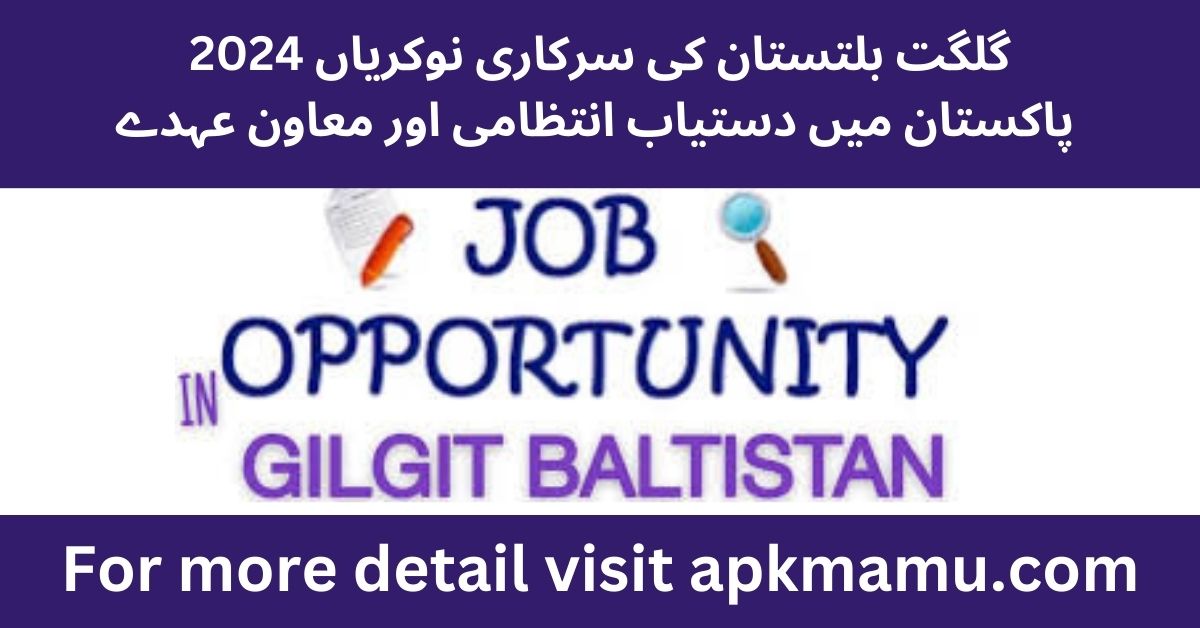 Gilgit-Baltistan Government Jobs 2024: Management & Support Positions Available in Pakistan