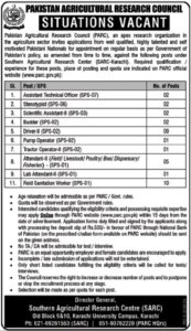 Government Jobs in Pakistan: PARC Karachi Management Positions 2024 - Apply Now